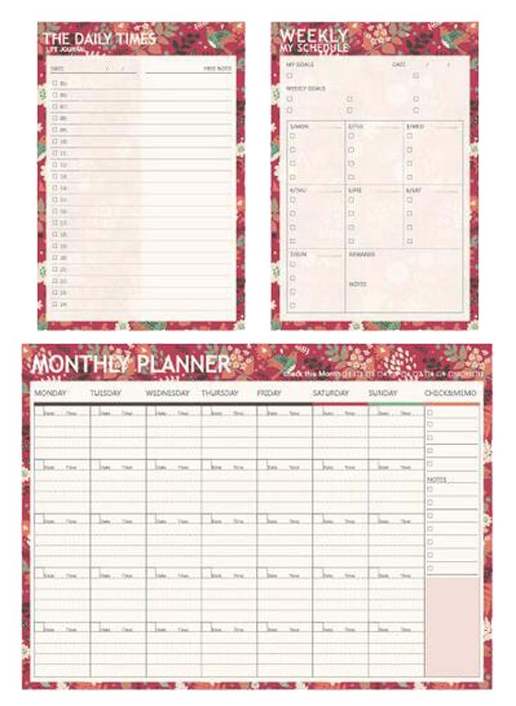 Set Of 3 Office Memo This Day Week Month Plan Diaries