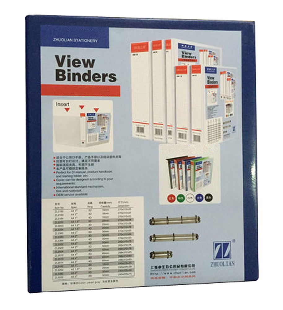 50MM/1.9" Width D Ring Durable One Touch View Binder, 10.6"x12.4",1 Pack Blue