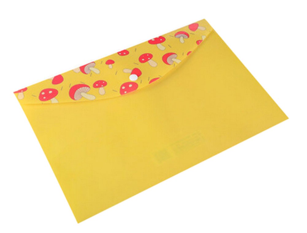 Set of 4 Creative Stationery A4 Plastic Folder File Folders File Storage Yellow