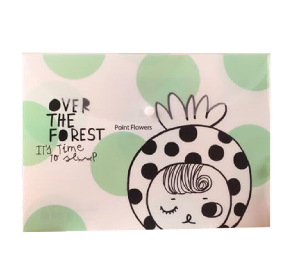 [Cute Girl] Document File Envelope Folder with Snap Button, 5PCS