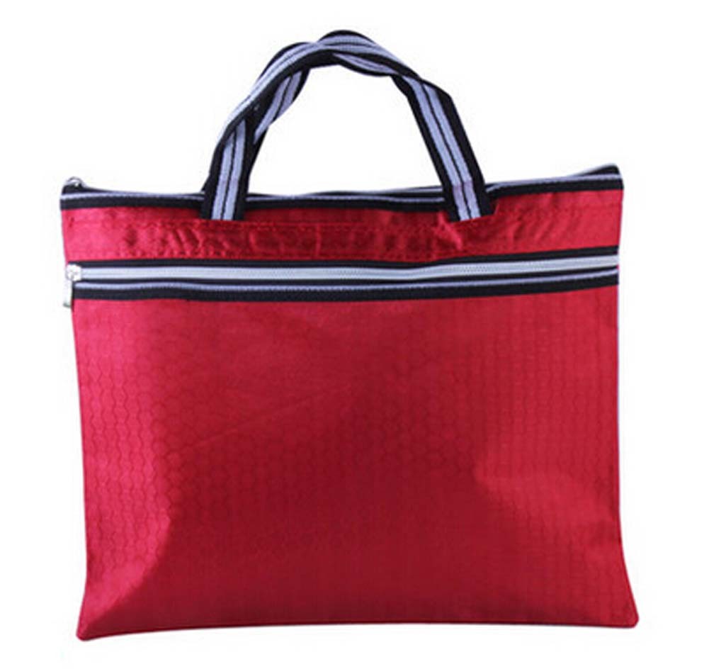 Red Canvas Bag Zipper Bags Briefcase Kits Multilayer Paper Bags Folders Package