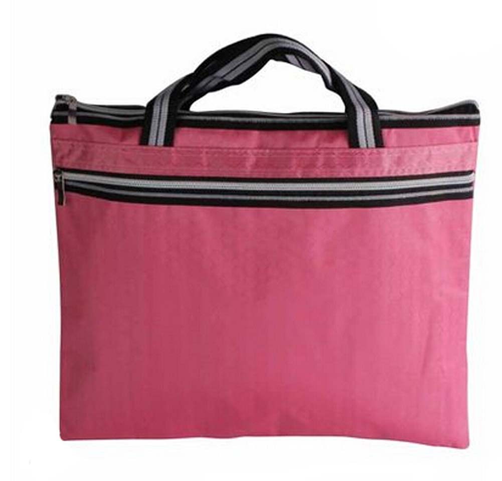 Pink Canvas Bag Zipper Bags Briefcase Kits Multilayer Paper Bag Folders Package
