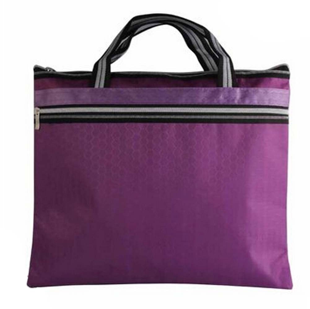 Purple Canvas Bag Zipper Bags Briefcase Office Supplies Bag Folders Package