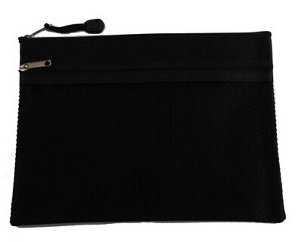 Set Of 3 Black Canvas Bag Zipper Bags Briefcase Office Supplies Folders Package