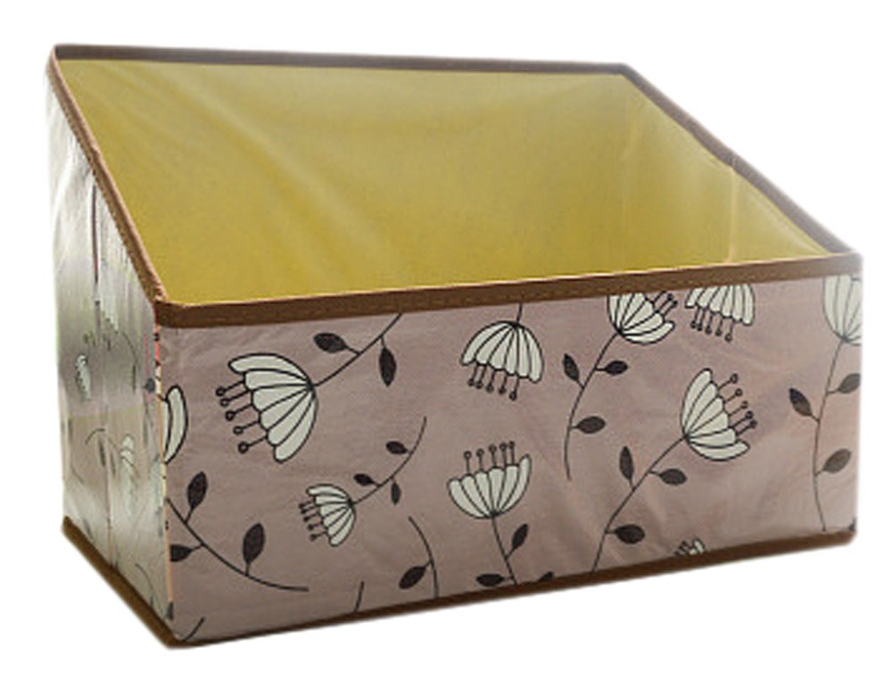 Multipurpose Folding Storage Box for Office/Desk Organiser/Bookend, Floral A