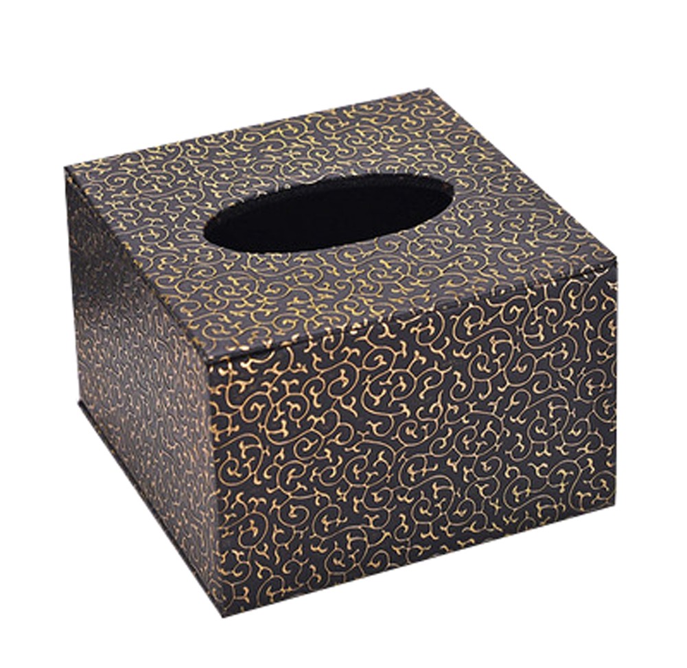 Continental Stylish Leather Tissue Boxes Square Wood Tissue Box