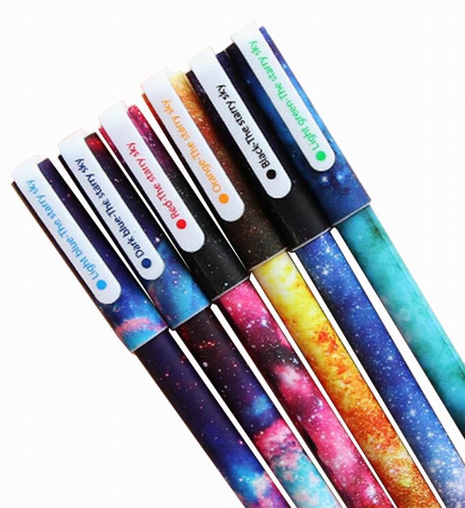 12pcs Pretty Color Gel Ink Pens Marker Pen Highlighters Stationery Stars