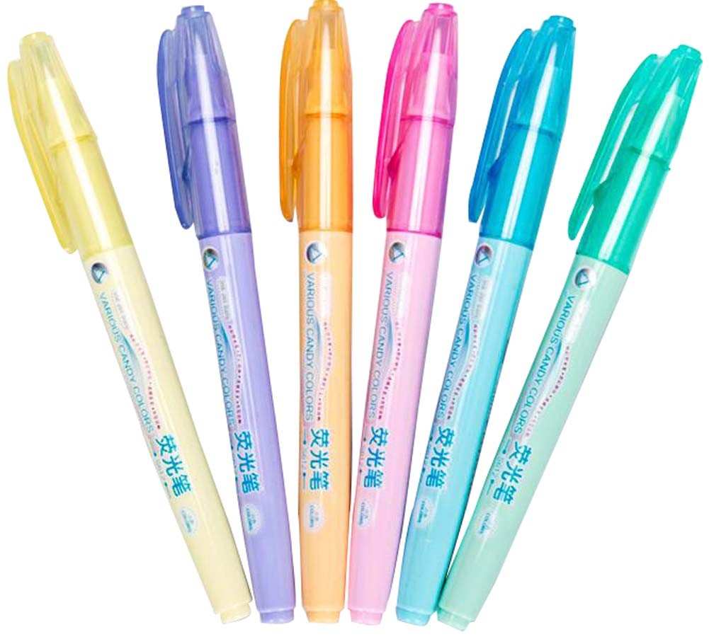Set Of 10 Highlighter Color Marking Crayons Dauber Gel Pens Random Color