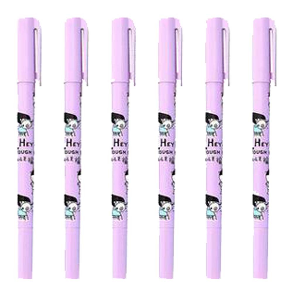 Set Of 6 Cartoon Highlighter Color Marking Crayons Dauber Purple