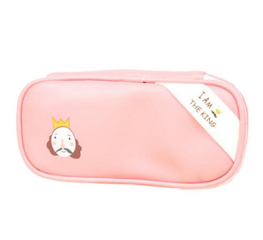Pencil Case Large Capacity Pen Pencil Stationery Bag Pouch Box [Pink, King]