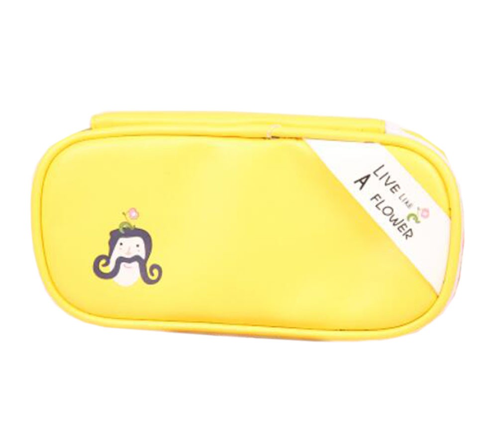 Pencil Case Pouch Box Large Capacity Yellow Pencil Stationery Bag