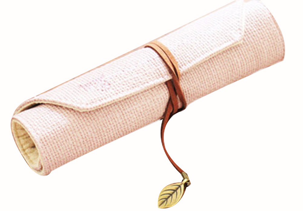 Creative Fashional Rolled Pencil Bag Light Pink