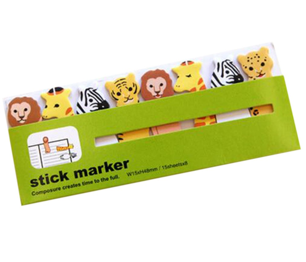 [Animals] Mini Bookmark Marker 10PCS Office Memo Index Tab, 120 Pages