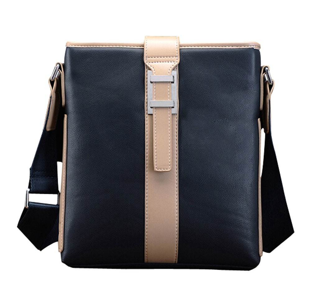 Special Design Leather Briefcase Shoulder Messenger Bag, Mystic BLUE