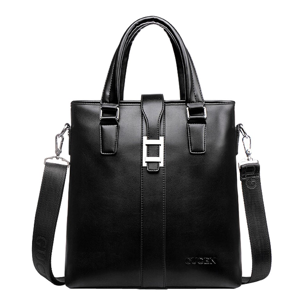 Men's New Style PU Briefcase Shoulder Messenger Bag BLACK