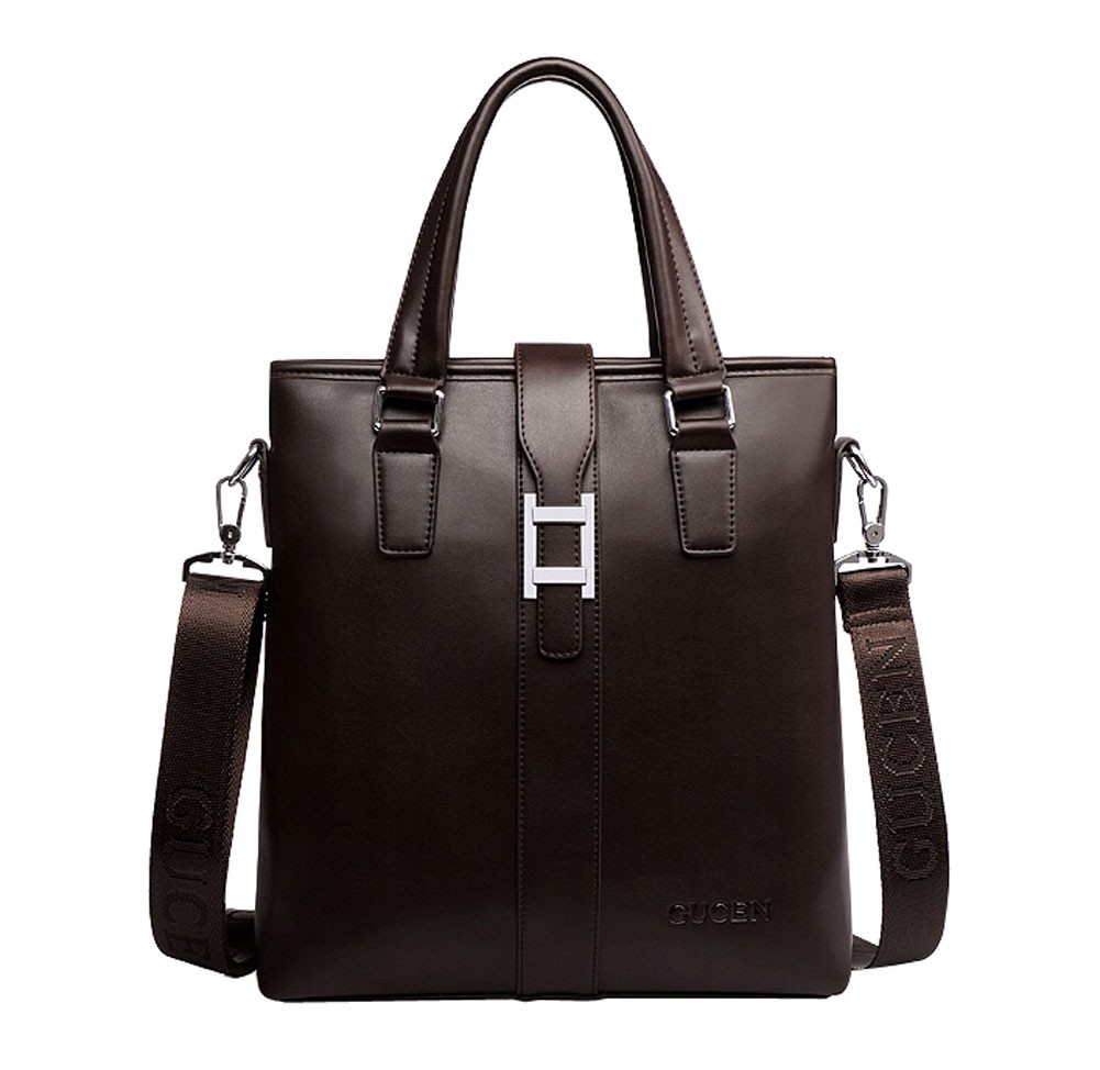 Men's New Style PU Briefcase Shoulder Messenger Bag BROWN