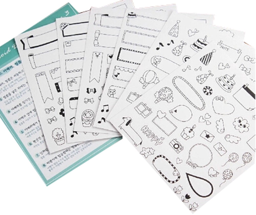 24 Sheets Children's Diy Diary Stickers Mobile Phone Decoration Stickers