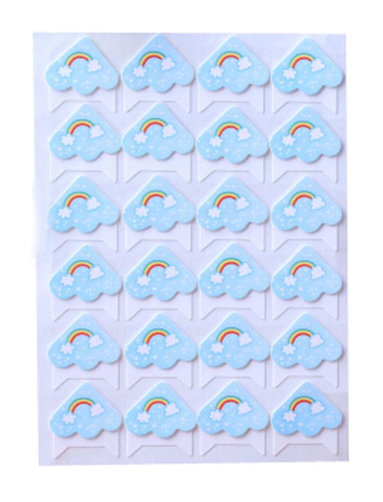 5 Sheets Children's Diy Diary Stickers Cotton Photo Corners Rainbow