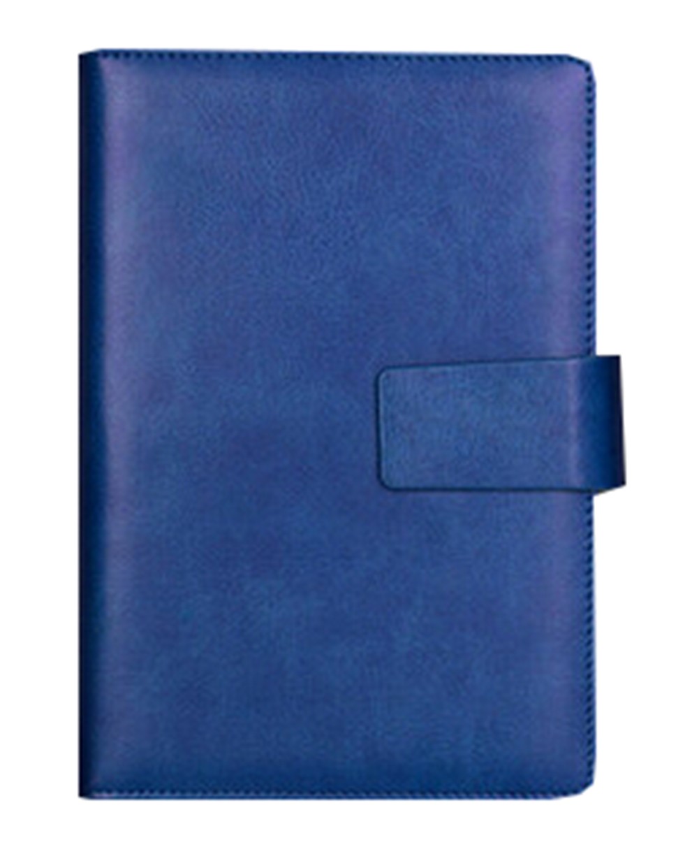 Simple Classic Notepad Leather Cover Notebook Business Office Stationery, BLUE