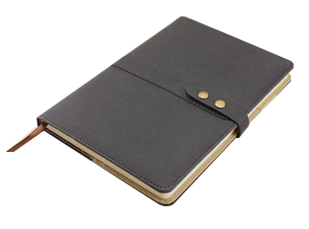 Simple Classic Notepad Hard Cover Notebook Business Office Stationery GRAY