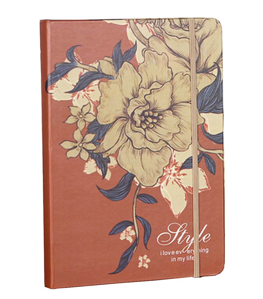 Vintage Creative Notebook Diary Business Notebook Flowers Red