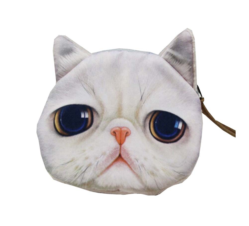 Creative High Quality Coin Purse Coin/Earphone/Key Zipper Bag [Little White Cat]