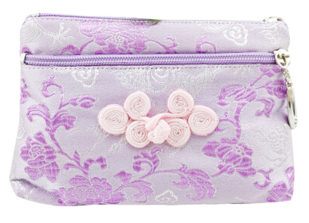 Coin Purse Coin Case Chinese Style Cell Phone Case Cloth Bag Light Purple