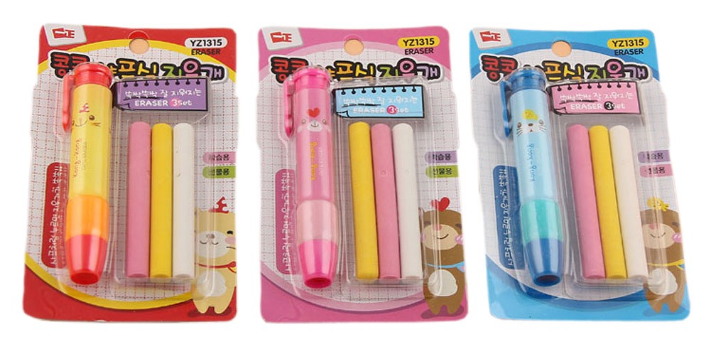 5 Sets Mechanical Refillable Painting Correction Eraser Pen School/Office Supply