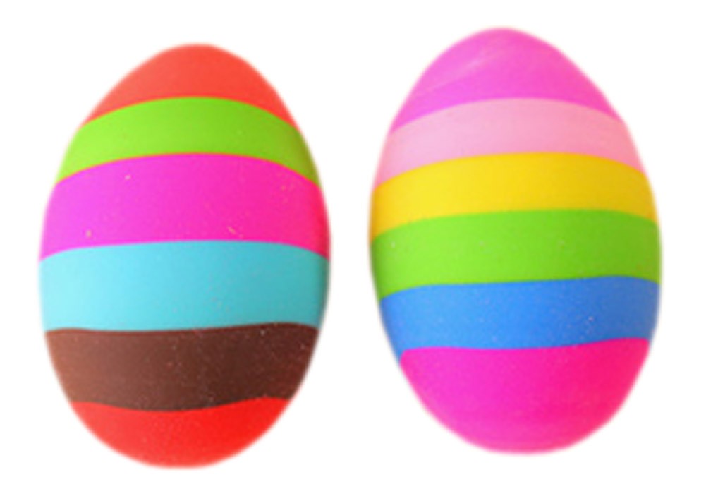 Cute Colorful Egg Eraser for School/Office Supply/Gift, Random Color, Set of 4