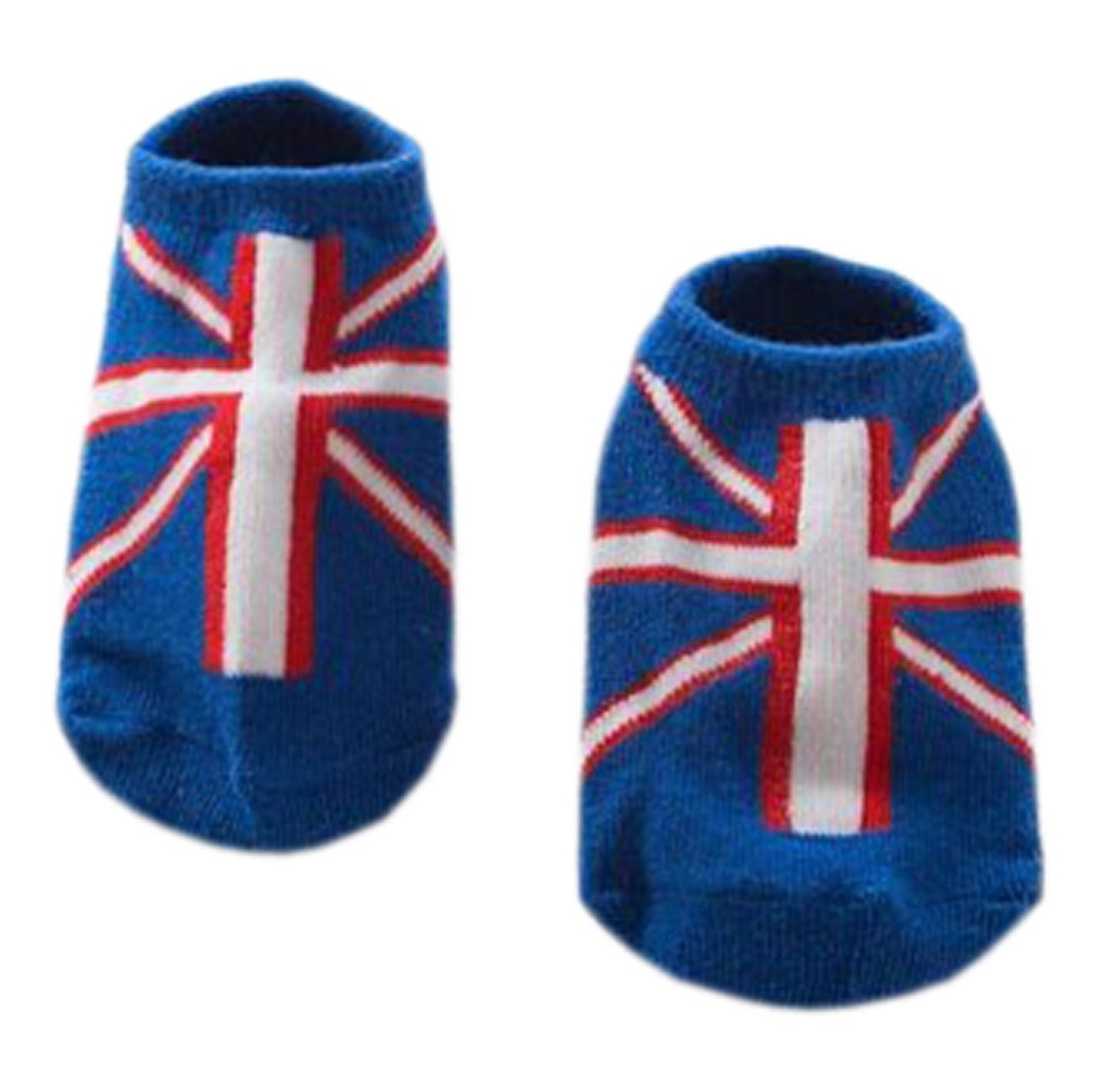 2-Pack Fashion Anti-slip Cotton Ankle Socks for Baby 2-4 Years [the Union Jack]