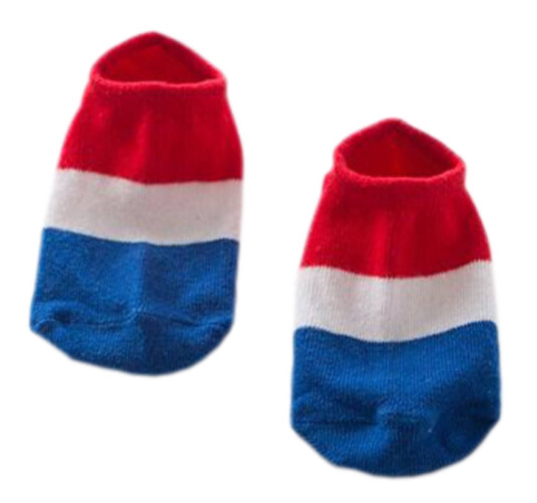 [French Flag] 2-Pack Soft Cotton Anti-slip Ankle Socks for 0-2 Years old Baby