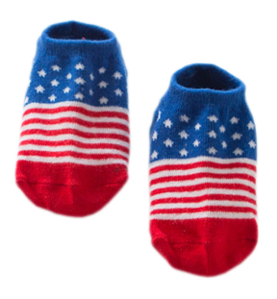 [American Flag] Style Cotton Anti-slip Ankle Socks for Baby,0-2 Years,2-Pack