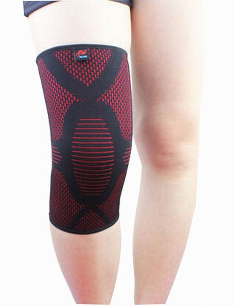 Sports Kneepads Elastic Knee Braces Sleeve Knee Support, M, Single, Red