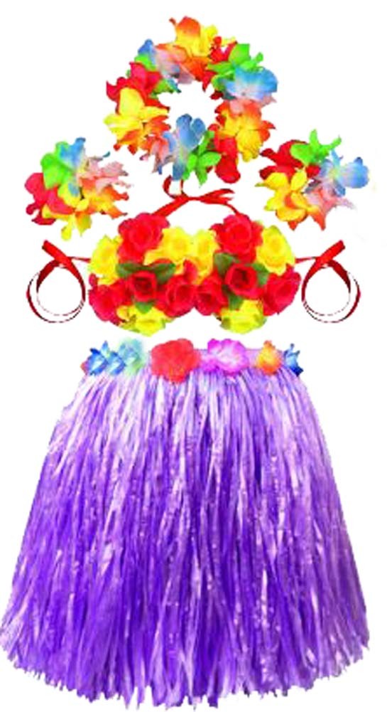 Dance Skirt Suit Summer Party Dress Up Props Grass Skirts Purple