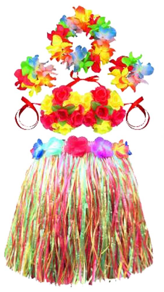 Evening Dress For Kids Garland Dance Costume Suit Hula Grass Skirts