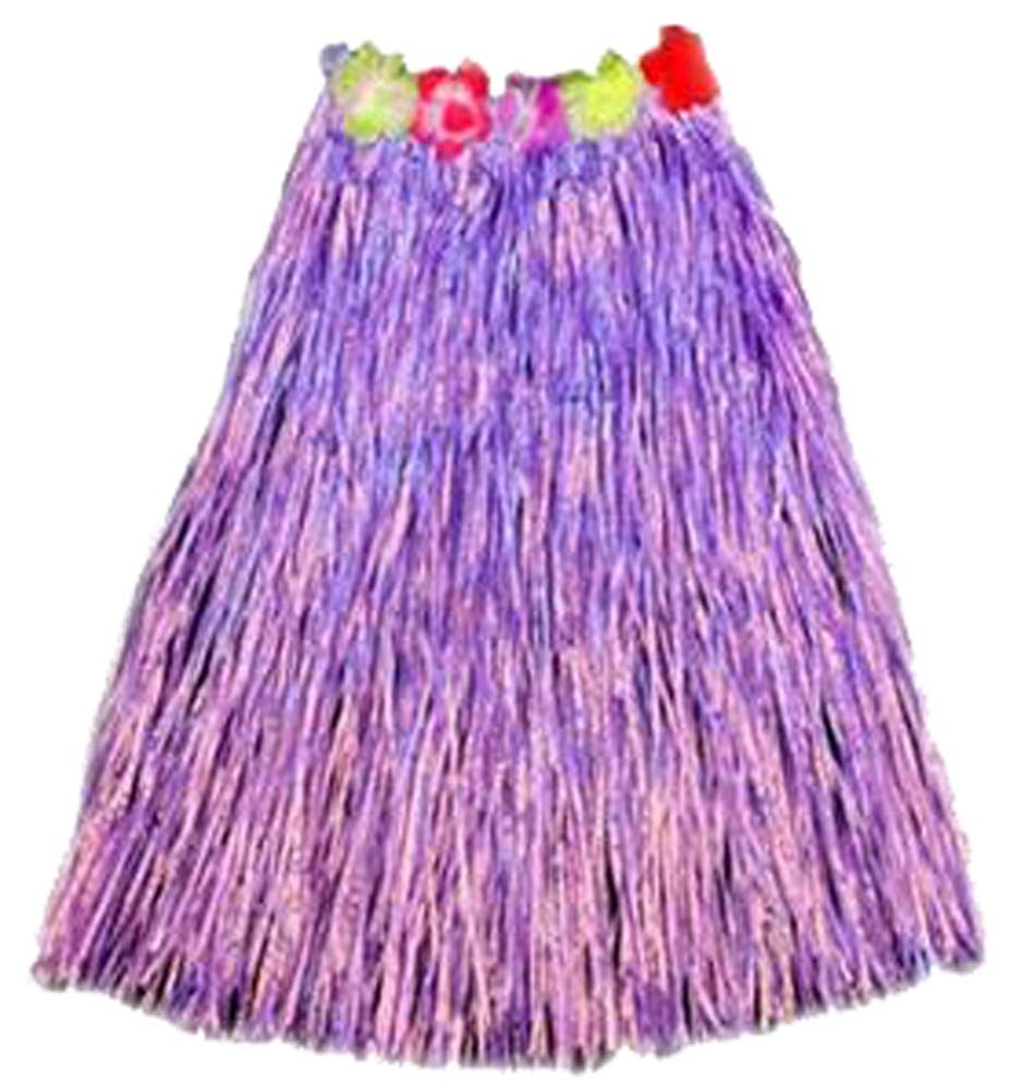 Adult Hawaiian Hula Costume Elastic Grass Skirts Dance Purple