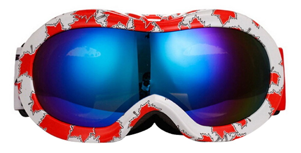 Children's Ski Goggles Sports Mirror Anti-fog Goggles Snow Goggle Maple leaf
