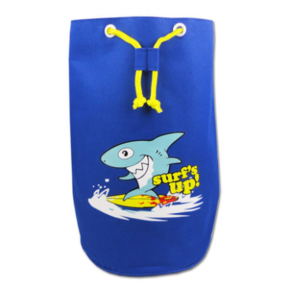 Waterproof Beach Bags Foldable Swimming Drawstring Bags for Kid, Dark Blue Shark