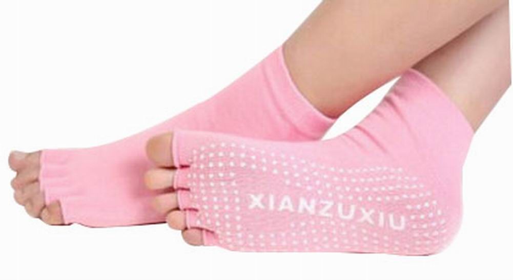Women's Yoga Socks Practical Toes Socks Non-slip Cartoon Socks, Pink