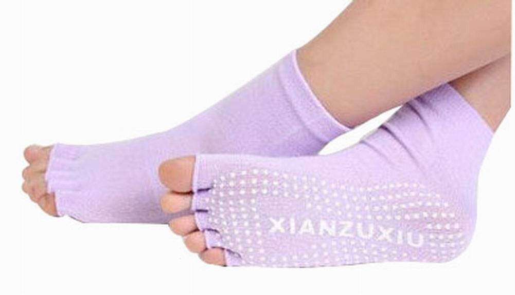 Women's Yoga Socks Practical Toes Socks Non-slip Cartoon Socks, Purple