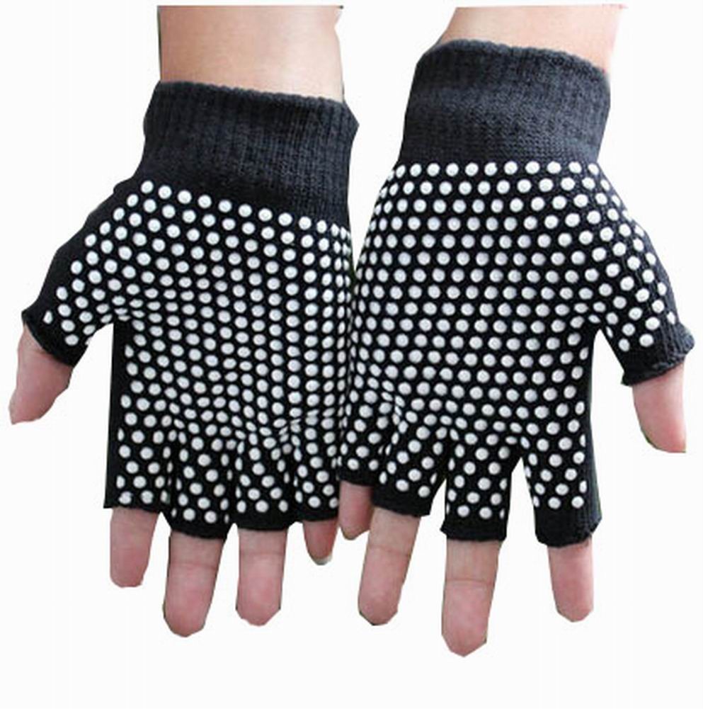 Women's Yoga Gloves Practical Non-slip Cartoon Gloves, Black