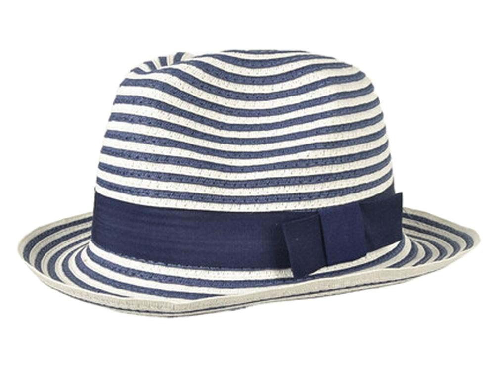 Lady Summer Straw Hat Beach Hat Wide Brim Hat Topper Stripe