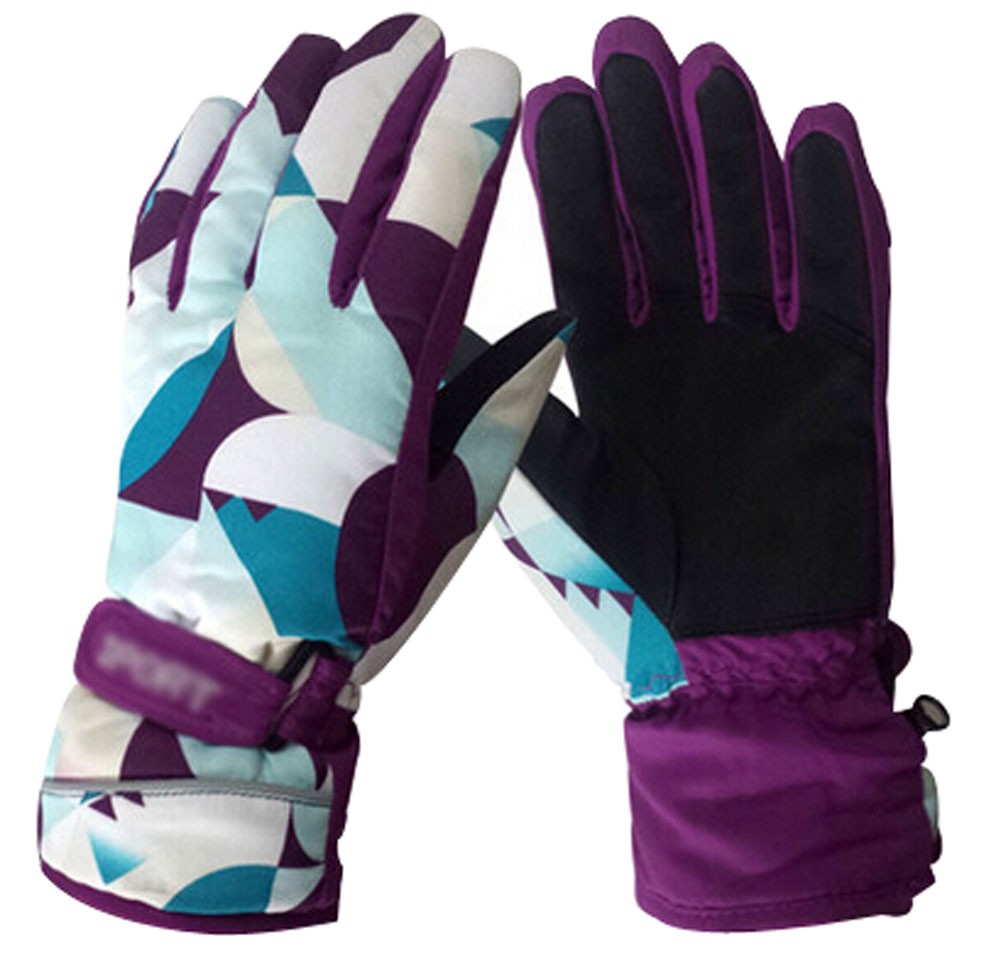 Winter Ski Gloves Outdoor Fashion Cycling Gloves Purple Travel Mittens