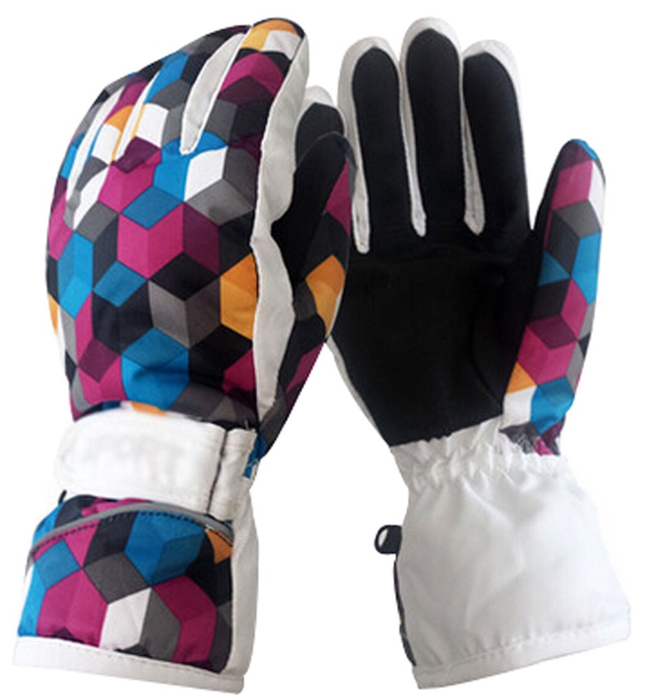 Colorful Ski Gloves Outdoor Warm Gloves Fashion Cycling Gloves White