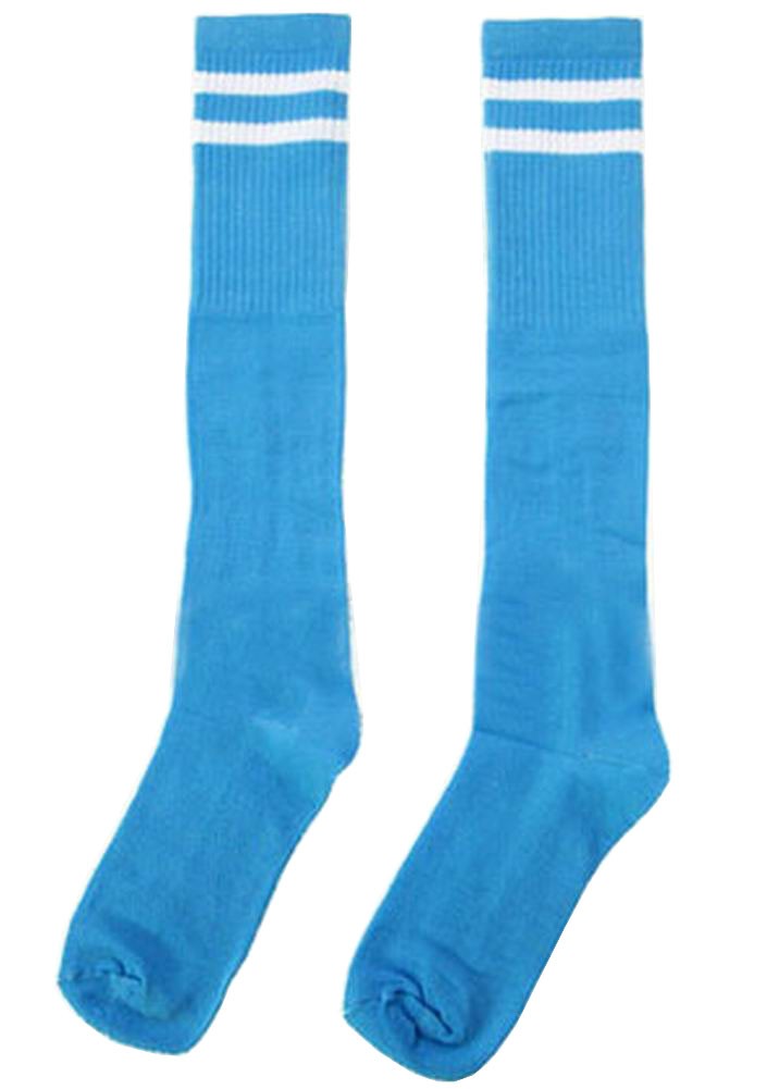 Breathable Football Game Socks Knee Length Socks For Kids, SkyBlue