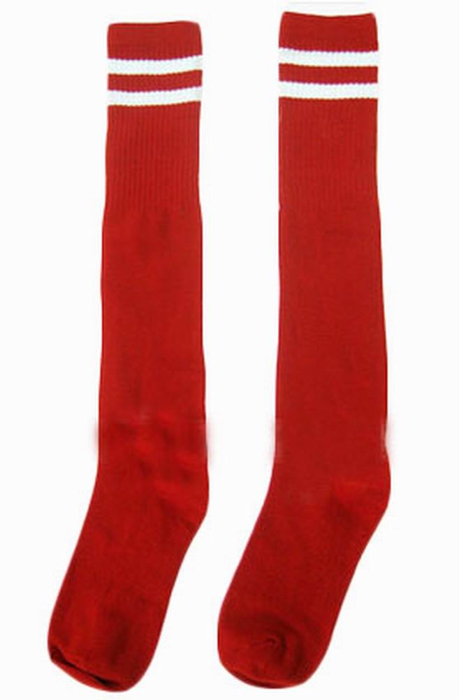 Breathable Football Game Socks Knee Length Socks For Kids, Red