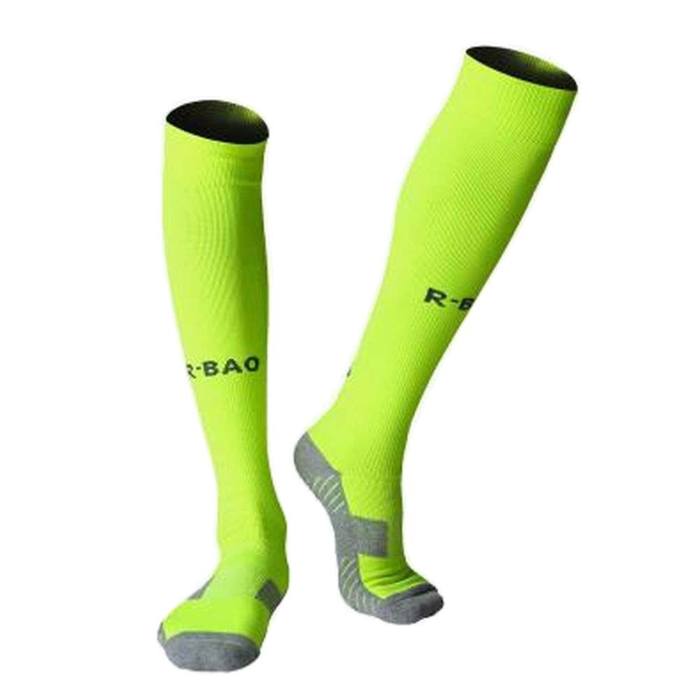 Lightweight Running Socks Men's Soccer Elite Socks Knee Socks Fluorescent Green