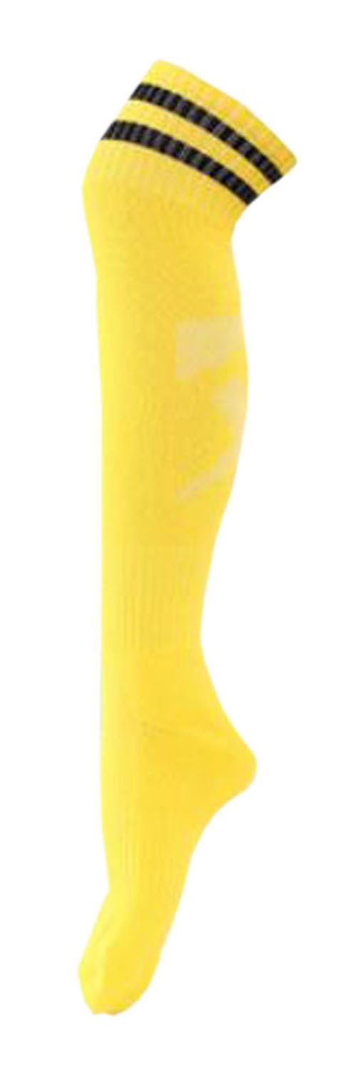 Sports Men's Football Soccer Socks Knee-Length Thicker Socks Yellow