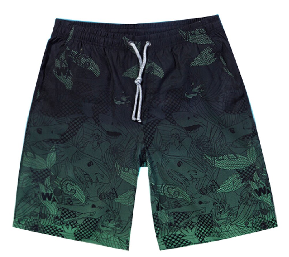 Fashion Quick-Drying Gradient Printing Beach Shorts For Men