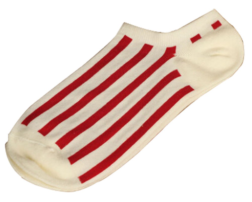 Set Of 2 Flag Socks Cotton Socks Men Socks Sports Socks White Red